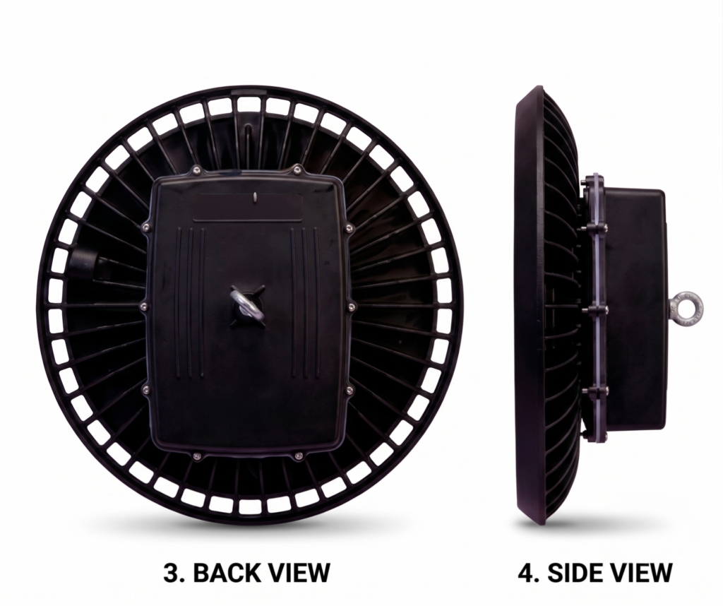 back view and side view high bay images